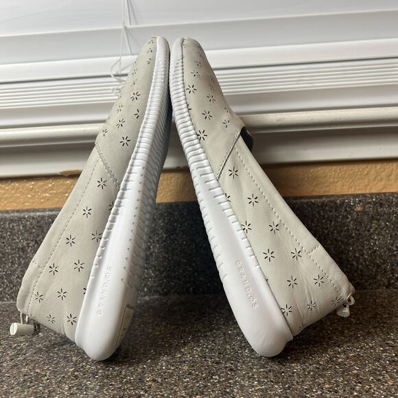 Cole Haan Grand.Os Flat Womens Sz 8B Ivory Leather Loafer Comfort Casual Slip On - Picture 4 of 10